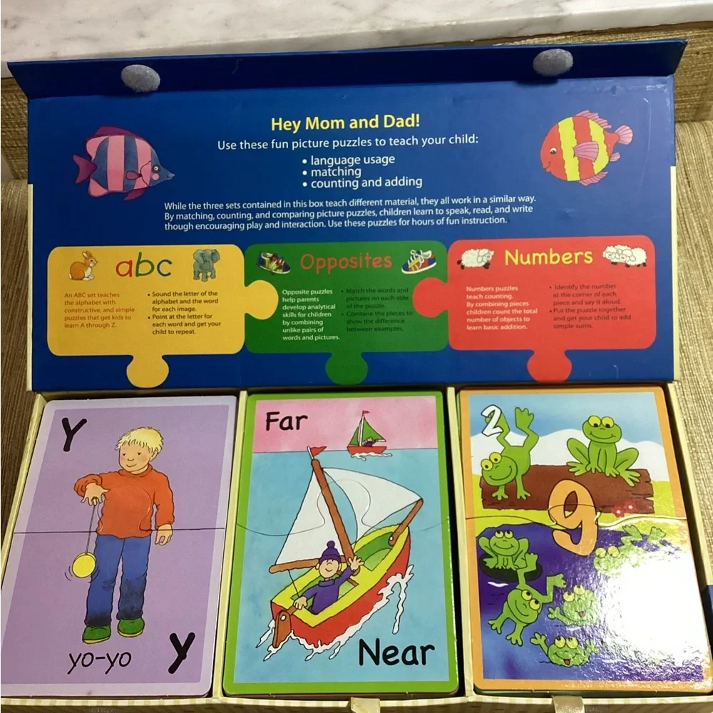 Early Learning Flashcard Puzzles - ABC, Numbers, Opposites